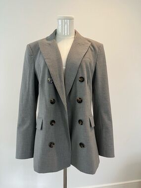 Veronica Beard Double-Breasted Gray Blazer